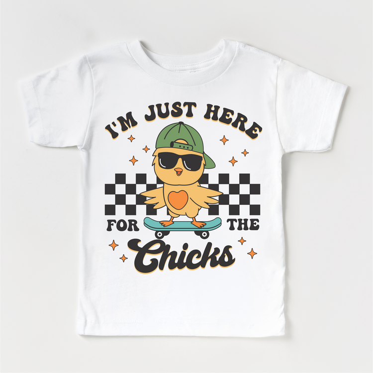 I'm Just Here For The Chicks Easter Shirt - Kids Easter Tee