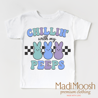 Chillin With My Peeps Easter Bunny, Kids Easter graphic T-shirt by Madi Moosh