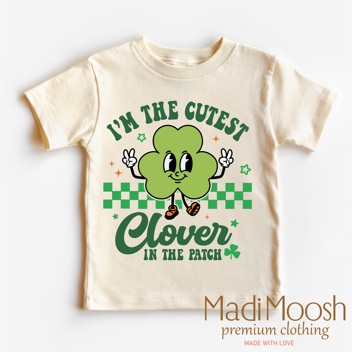 I'm The Cutest Clover In The Patch St. Patrick's Day, Kids St. Patrick's Day graphic T-shirt by Madi Moosh
