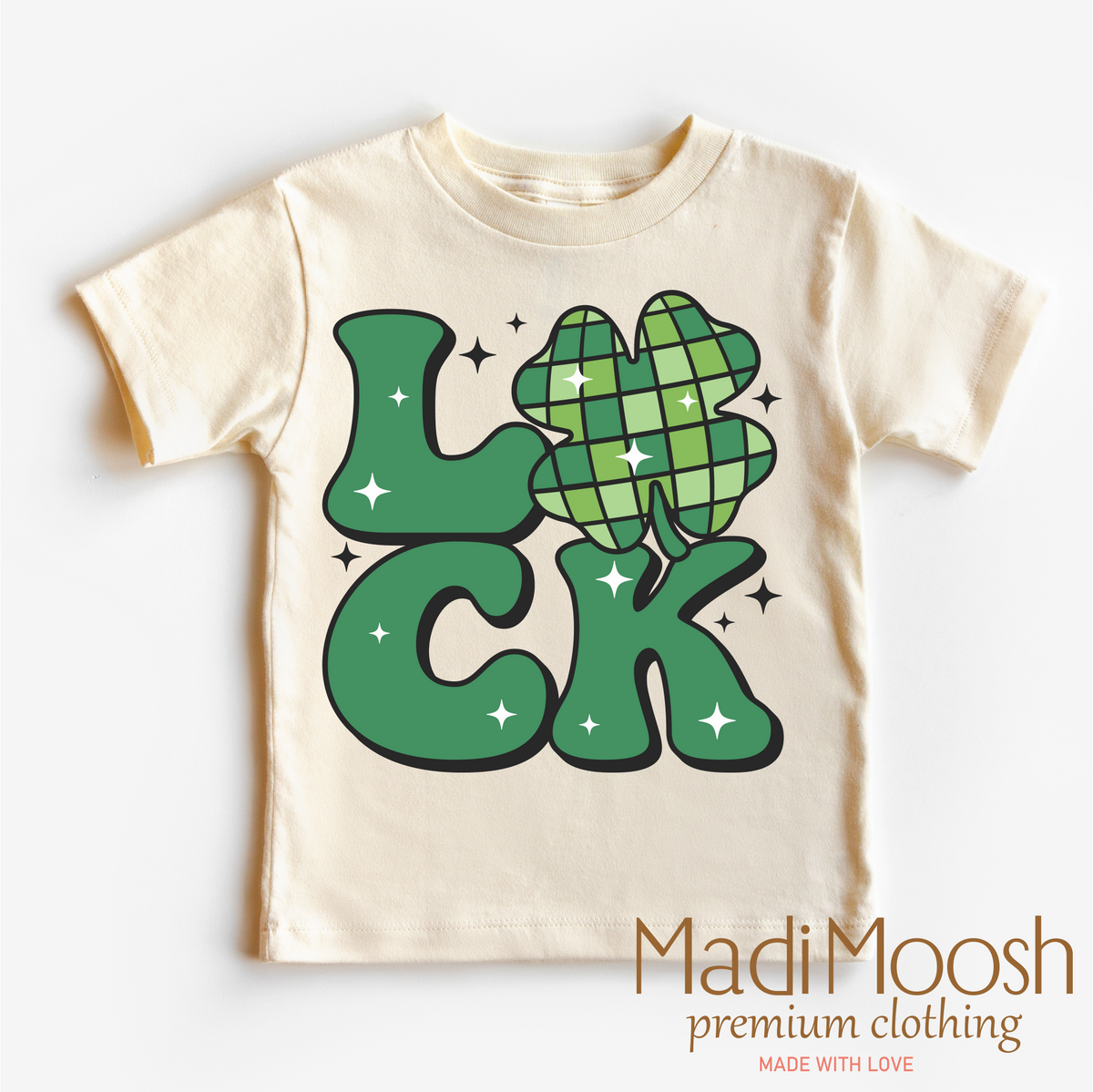 Luck Shamrock Retro St. Patrick's Day, Kids St Patrick's Day graphic T-shirt by Madi Moosh