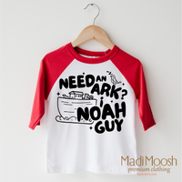 Need And Ark? I Noah Guy design on a red-accented shirt.