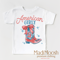American Girly Shirt - July 4th - America Cowgirl - Madi Moosh Boutique