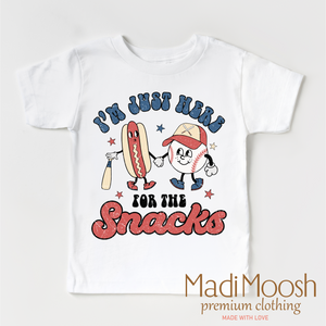 I'm Just Here For The Snacks Baseball Shirt