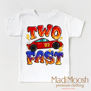 Two Fast Birthday Shirt - Race Car Birthday