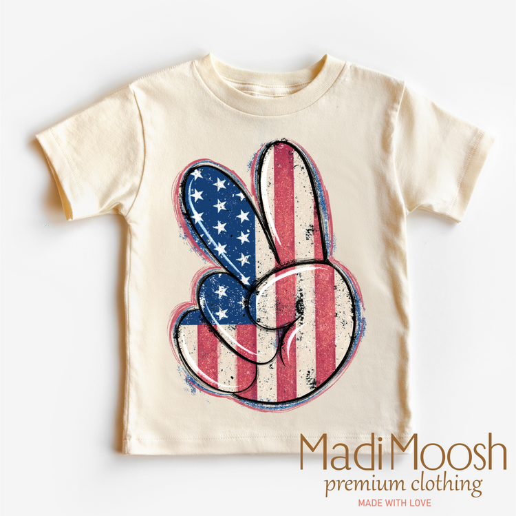 American Flag Peace Sign Shirt - Madi Moosh Boutique