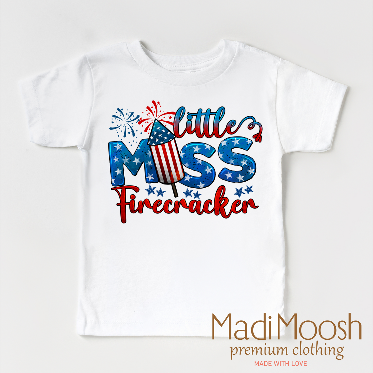 Little Miss Firecracker - July 4th Shirt - Madi Moosh Boutique