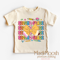 Cute Second Grade School design on a natural garment.