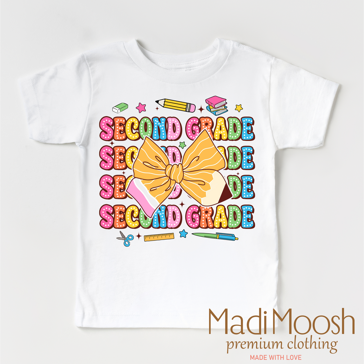 Cute Second Grade School, Back To School graphic T-shirt by Madi Moosh