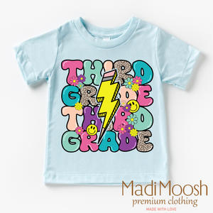 Third Grade Lightning Bolt Back To School Shirt - School Shirt