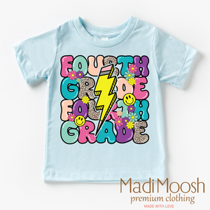 Fourth Grade Lightning Bolt Back To School Shirt - School Shirt