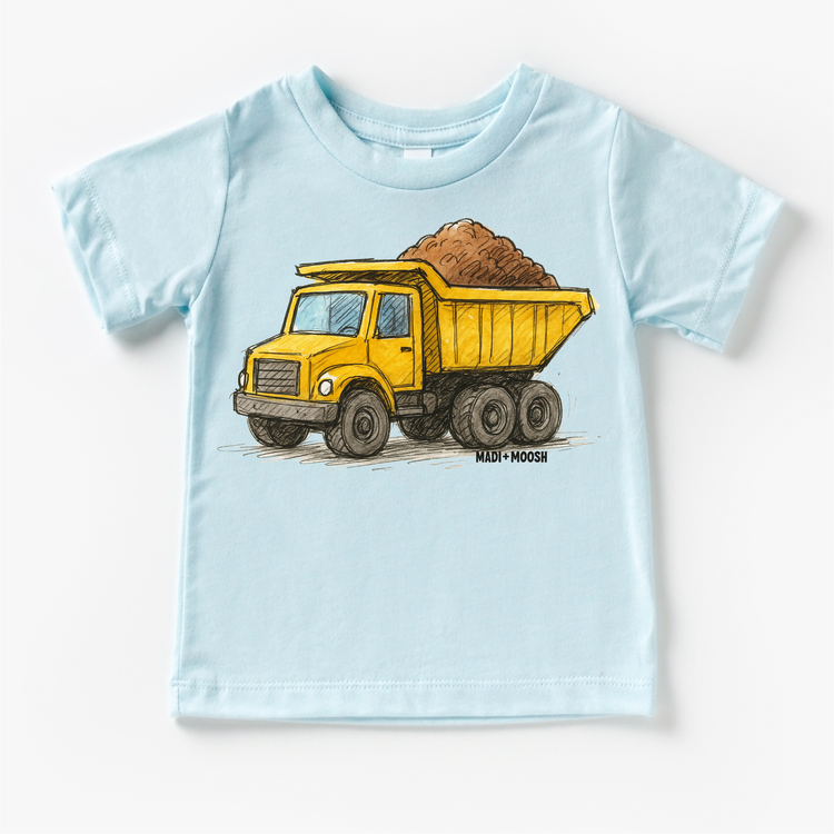 Dump Truck Construction T-Shirt - Sketch Art Tee