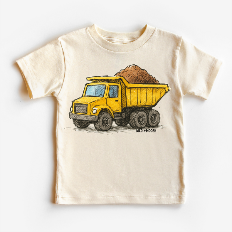 Dump Truck Construction T-Shirt - Sketch Art Tee