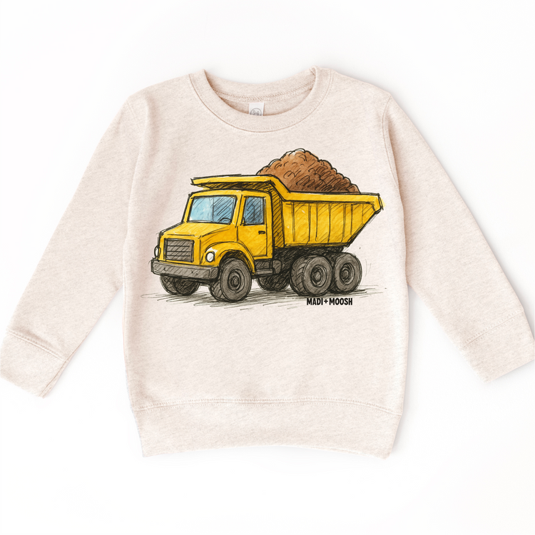 Dump Truck Construction T-Shirt - Sketch Art Tee
