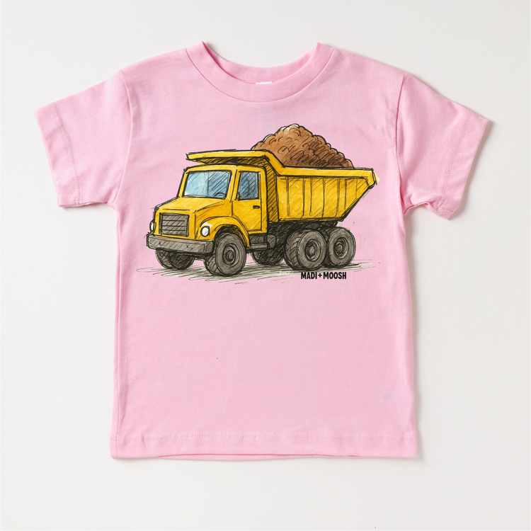 Dump Truck Construction T-Shirt - Sketch Art Tee