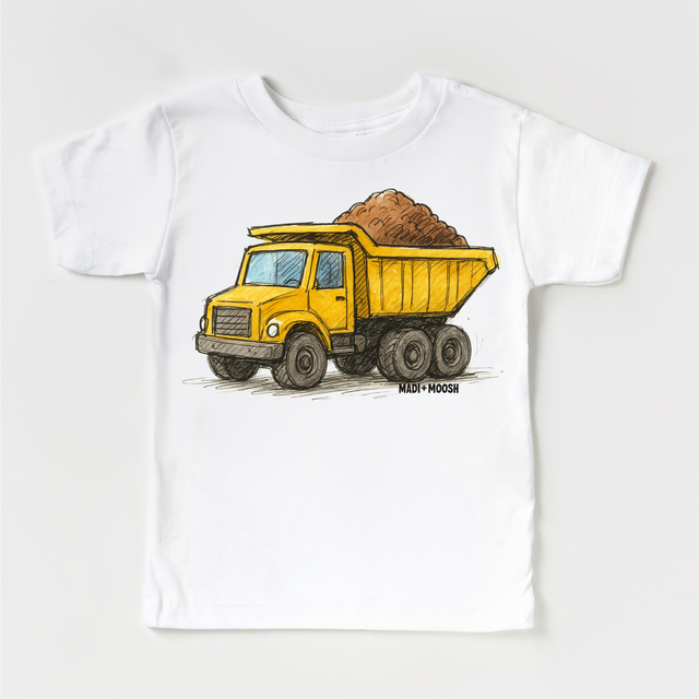 Dump Truck Construction T-Shirt - Sketch Art Tee