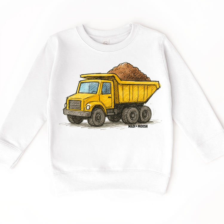 Dump Truck Construction T-Shirt - Sketch Art Tee