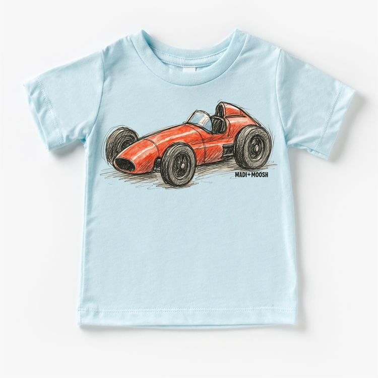 Vintage Racecar T-Shirt - Sketch Art Tee