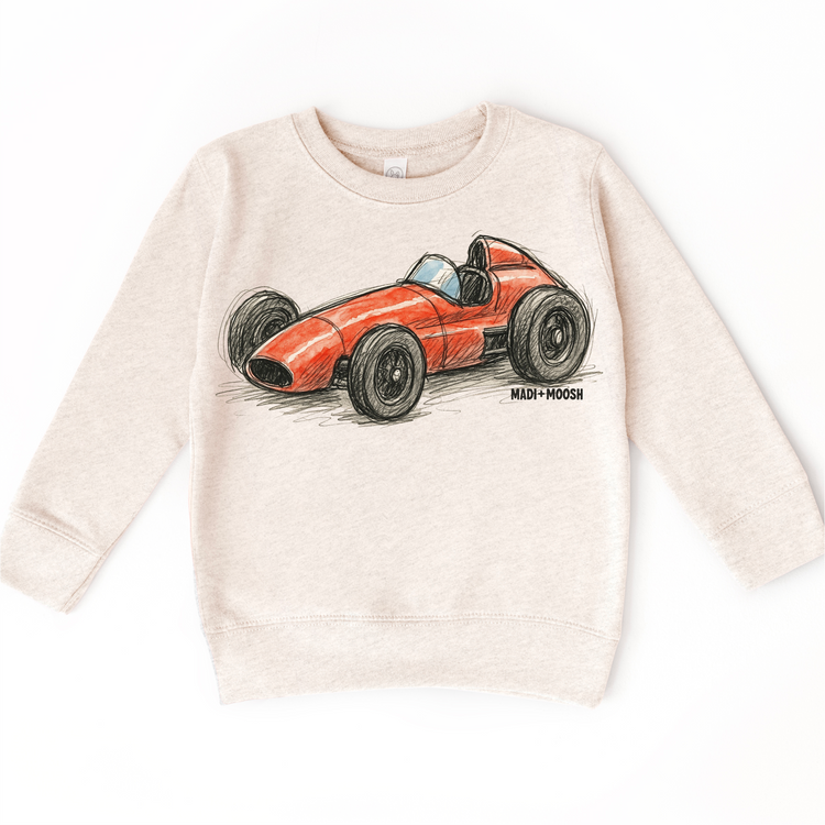 Vintage Racecar T-Shirt - Sketch Art Tee
