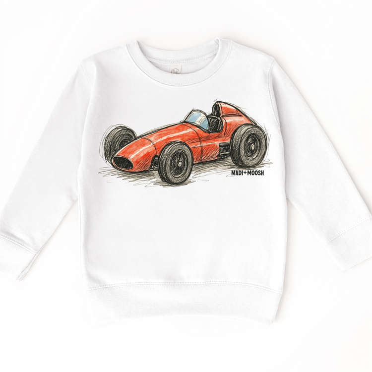 Vintage Racecar T-Shirt - Sketch Art Tee