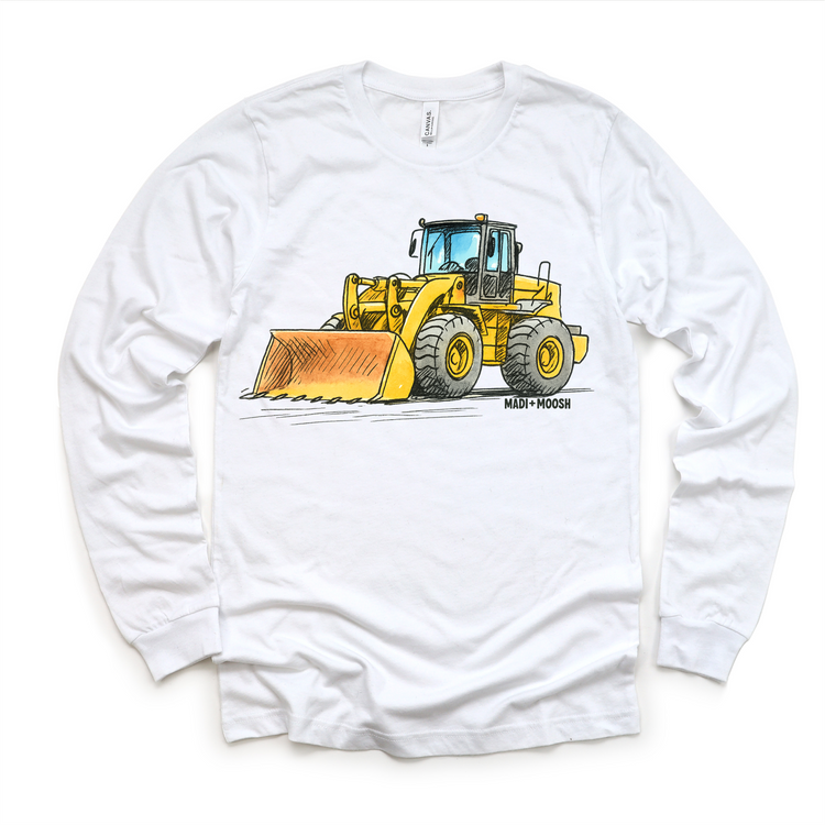 Bulldozer Construction T-Shirt - Sketch Art Tee