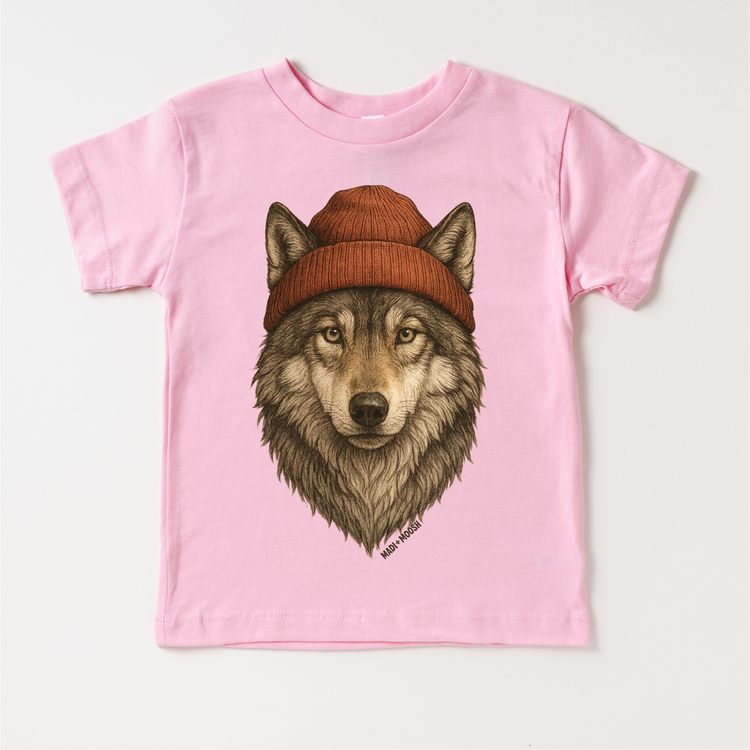 Wolf With Beanie Shirt - Grey Wolf Sweatshirt