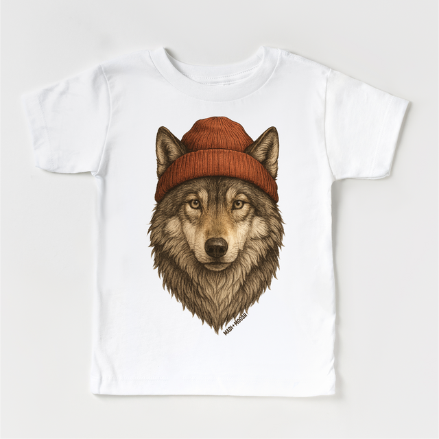 Wolf With Beanie Shirt - Grey Wolf Sweatshirt