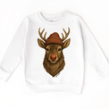 Rudolph Wearing A Beanie Christmas on white kids sweatshirt