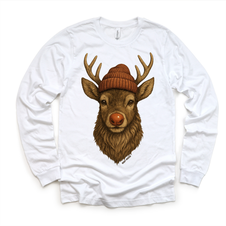 Rudolph Wearing A Beanie Shirt - Reindeer Christmas Sweatshirt