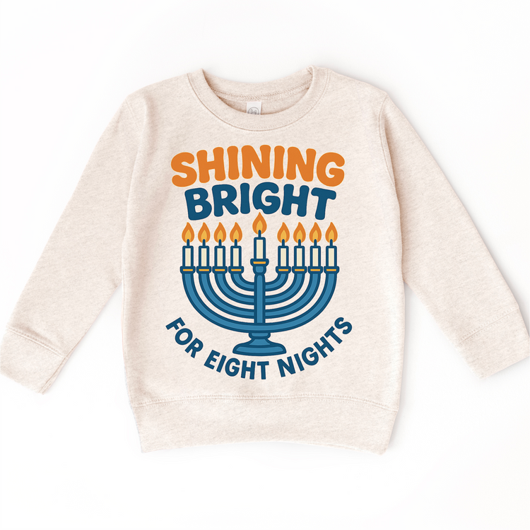 Shining Bright For Eight Nights T-Shirt - Hanukkah Tee
