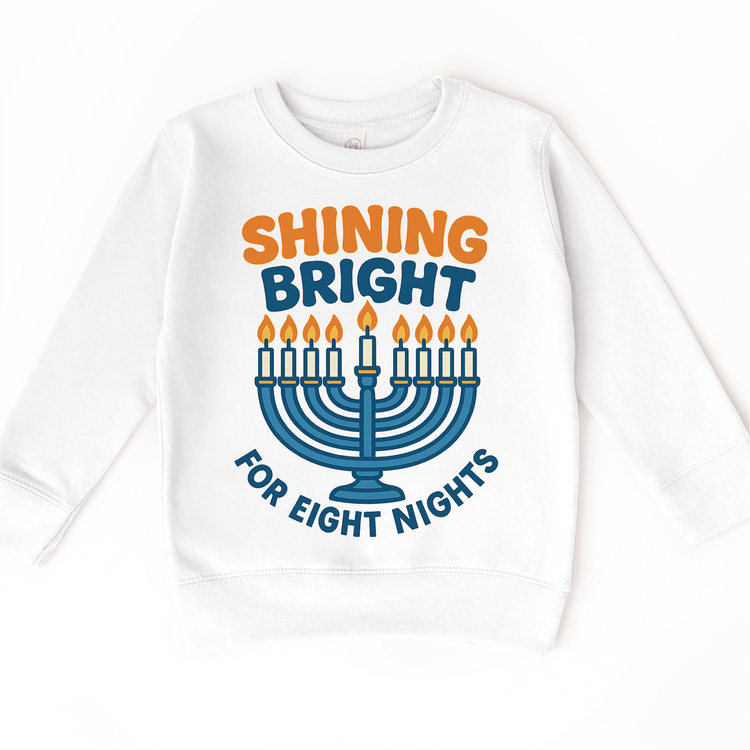 Shining Bright For Eight Nights T-Shirt - Hanukkah Tee