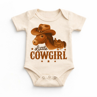 Little Cowgirl Western Baby, Rodeo Horse baby bodysuit by Madi Moosh