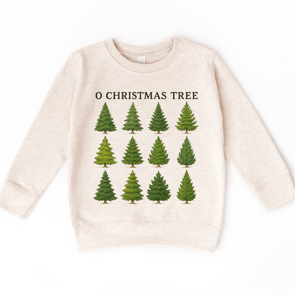 O Christmas Tree Christmas on natural kids sweatshirt