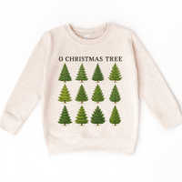 O Christmas Tree Christmas on natural kids sweatshirt