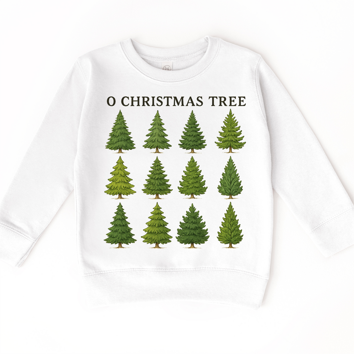 O Christmas Tree Christmas on white kids sweatshirt