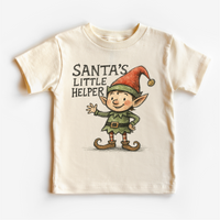 Santa's Little Helper Elf Natural kids tee