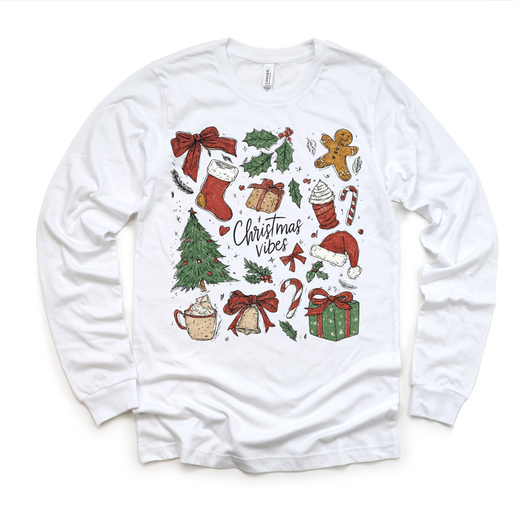 Christmas Vibes Boho T-Shirt - Kids Christmas Tee