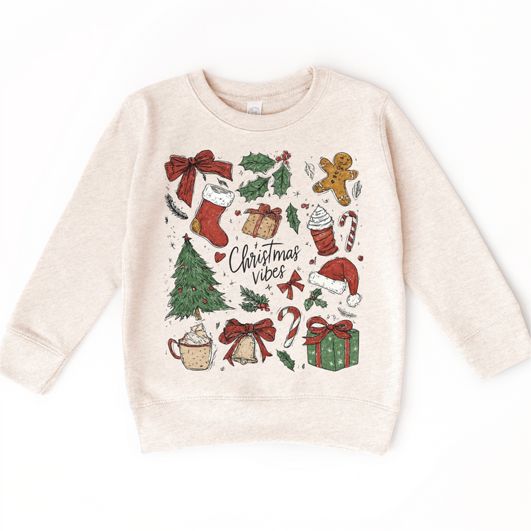 Christmas Vibes Boho T-Shirt - Kids Christmas Tee