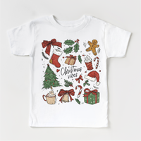 Christmas Vibes Boho White kids tee