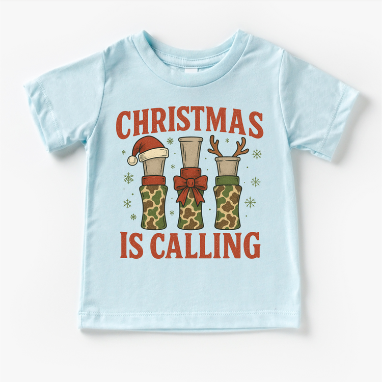 Christmas Is Calling Duck Hunting T-Shirt - Kids Christmas Tee