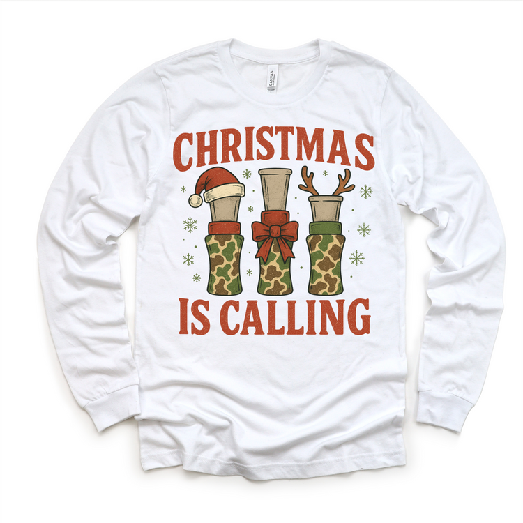 Christmas Is Calling Duck Hunting T-Shirt - Kids Christmas Tee