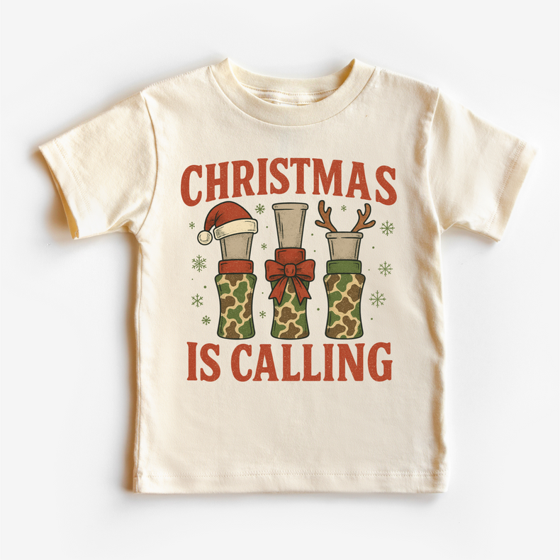 Christmas Is Calling Duck Hunting T-Shirt - Kids Christmas Tee