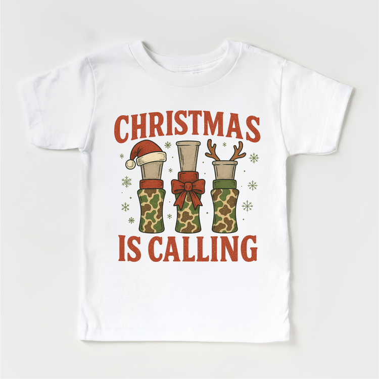 Christmas Is Calling Duck Hunting T-Shirt - Kids Christmas Tee