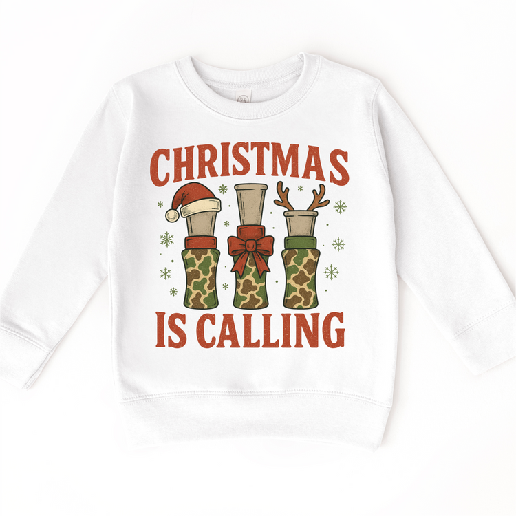 Christmas Is Calling Duck Hunting T-Shirt - Kids Christmas Tee