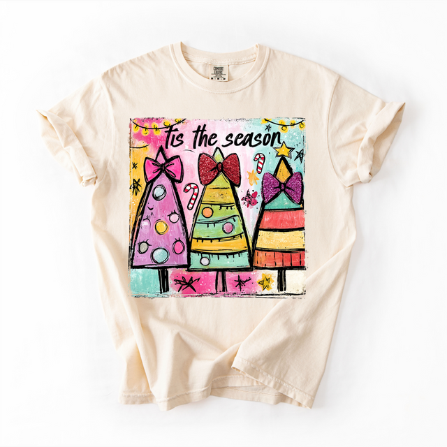 Tis The Season Preppy Christmas Unisex T-Shirt - Printed On Comfort Colors