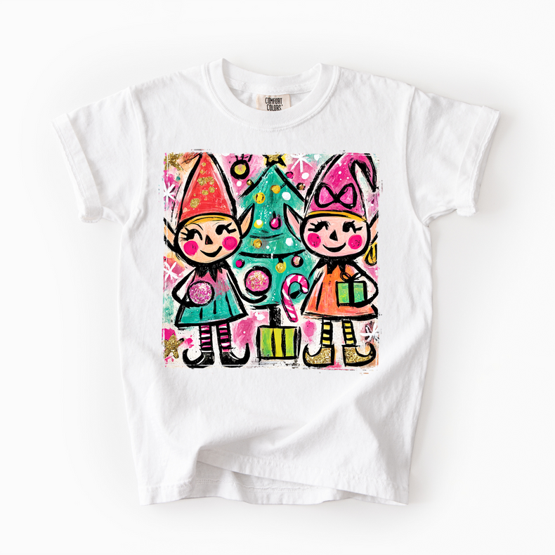 Preppy Christmas Elf Holiday Cheer Unisex T-Shirt - Printed On Comfort Colors