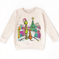Grinchmas Christmas natural kids sweatshirt