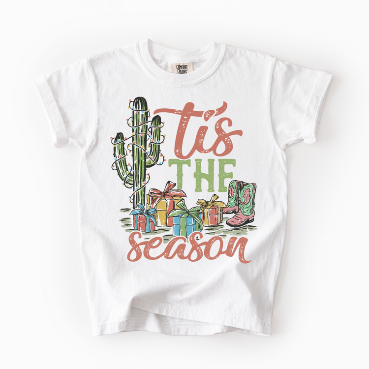 Tis The Season Western Christmas Unisex T-Shirt - Printed On Comfort Colors