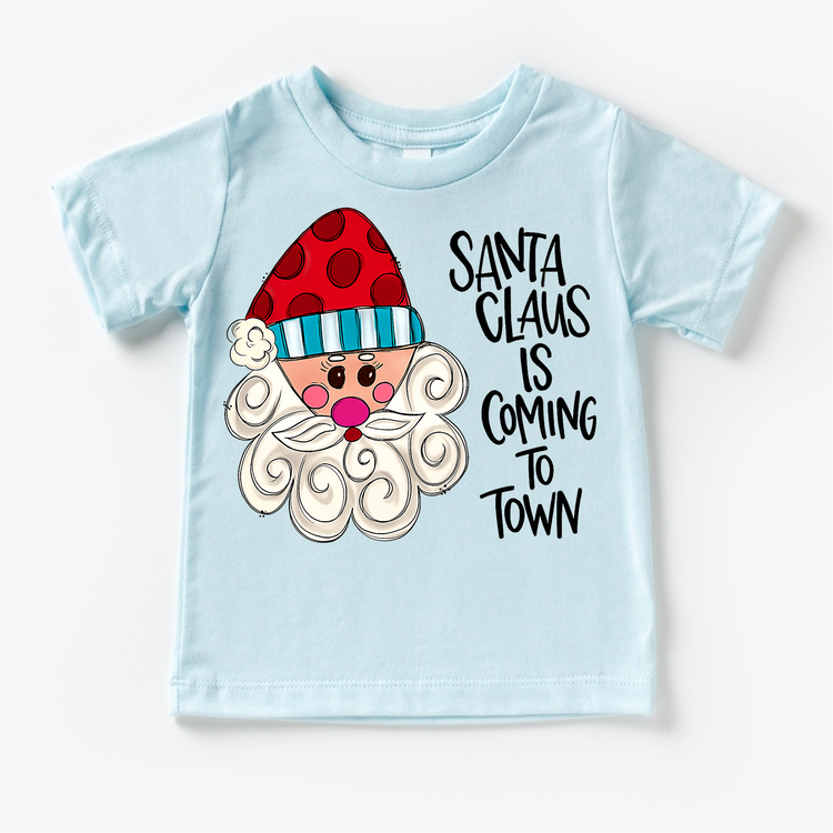 Santa Claus Is Coming To Town Christmas T-Shirt - Christmas Tee