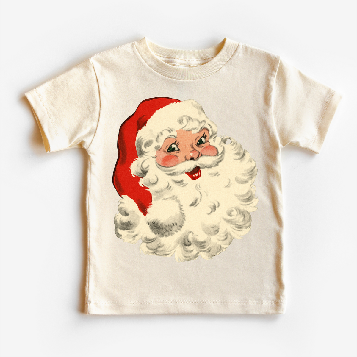 Retro Vintage Santa Claus Christmas Natural kids tee