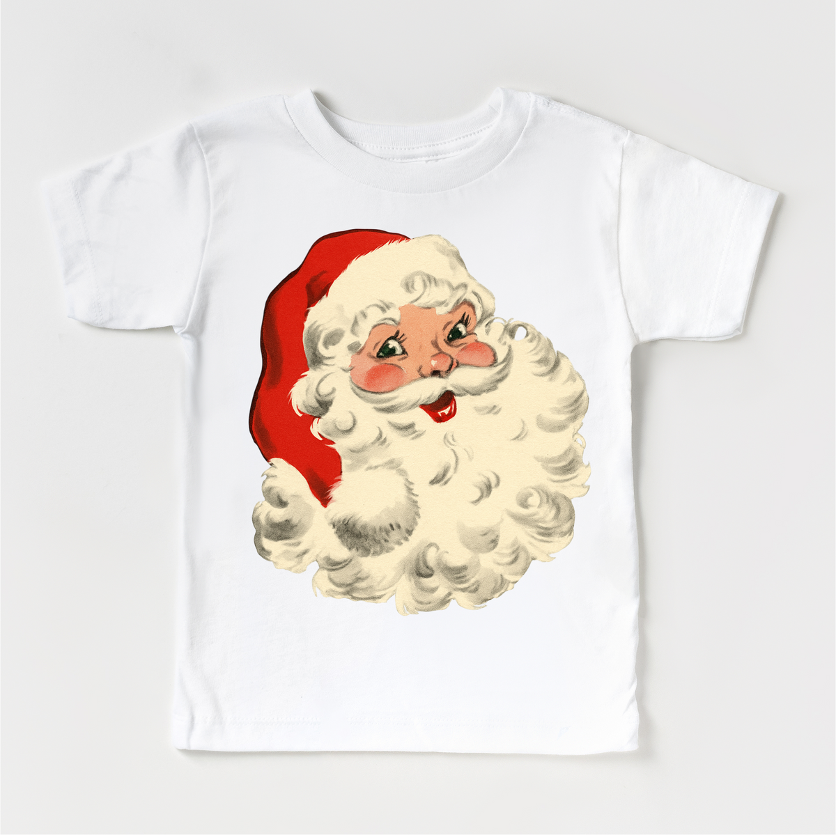 Retro Vintage Santa Claus Christmas White kids tee